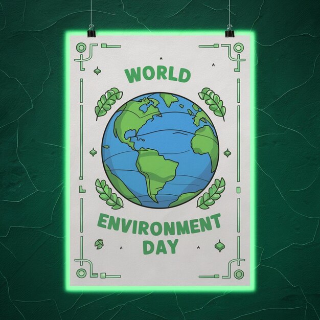 Photo world environment day poster illustration