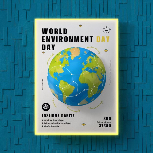 Photo world environment day poster illustration