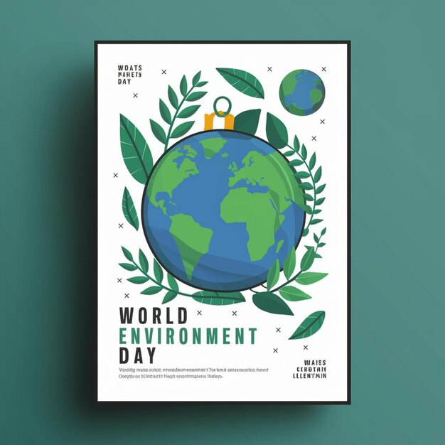 Photo world environment day poster illustration