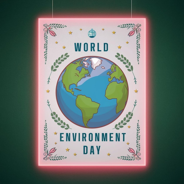 Photo world environment day poster illustration