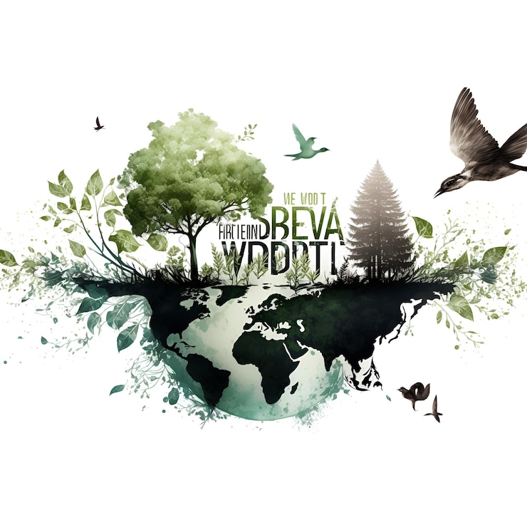 Photo world environment day on a white background