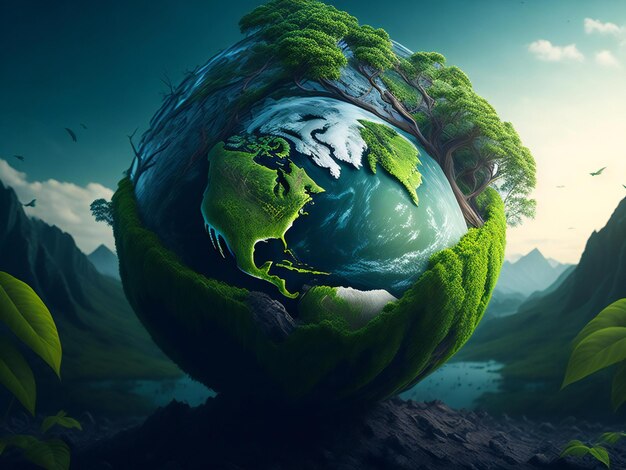 World environment day world earth day importance of protecting nature environment earth on hand