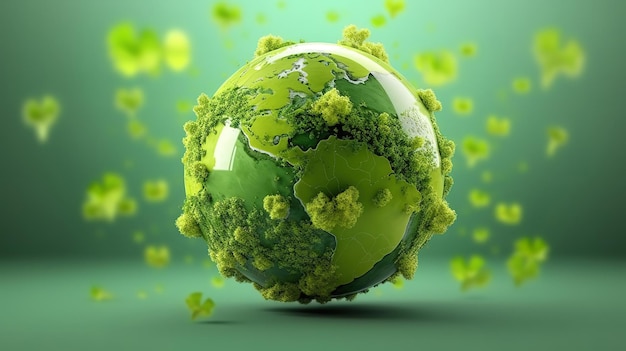 World environment and earth day concept green globe Generative ai