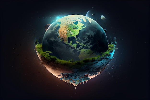 World environment and Earth day concept with green globe and trees Generative AI