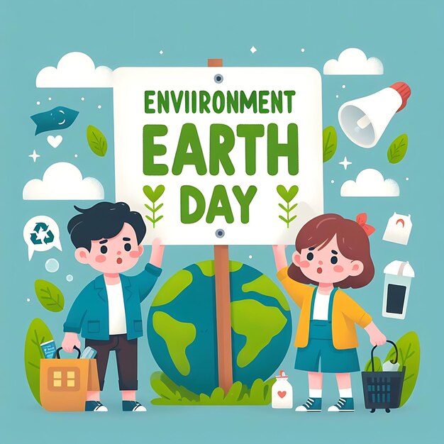 世界環境と地球の日ベクトル イラストデザインの背景