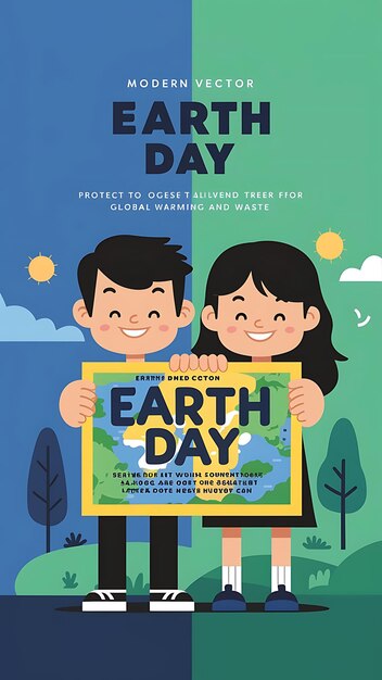 Photo world environment and earth day vector illustration design background