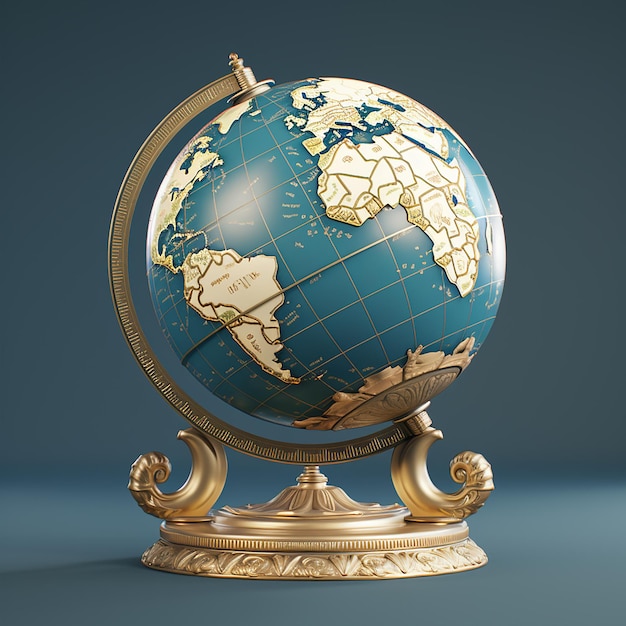 World Explorer Globe op zwarte achtergrond