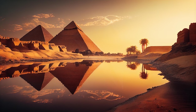 World famous pyramids in Egypt