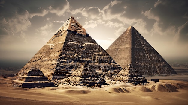 Photo world famous pyramids in egypt