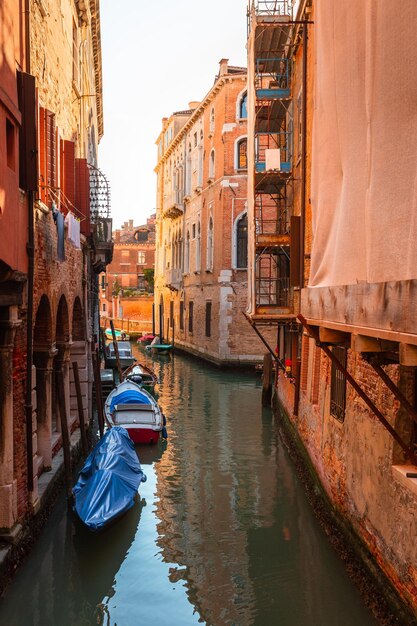 World famous water channels of Venezia, Veneto, Italy.