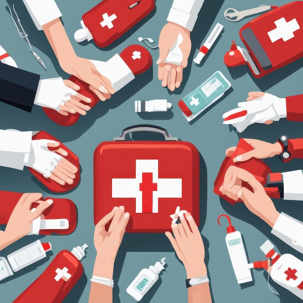 Photo world first aid day save lives