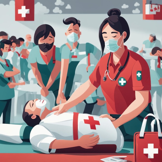 Photo world first aid day save lives