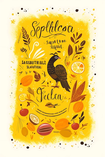 Photo world of food collection colorful handdrawn images and highly applicable