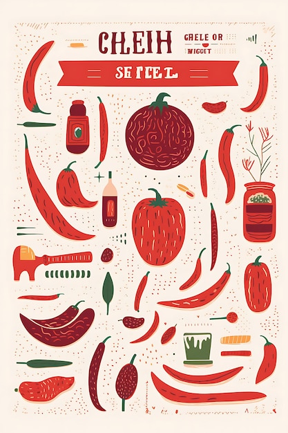 World of food collection colorful handdrawn images and highly applicable