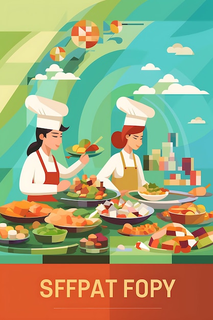 World Food Safety Day With Chefs Tasting Food Light Green an International Day Creative Poster Art