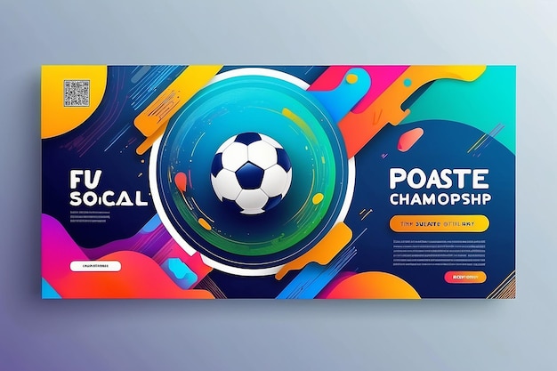 Фото Чемпионат мира по футболу в социальных сетях пост веб-баннер рекламы или квадратный флаер или плакат с градиентом красочный дизайн шаблона