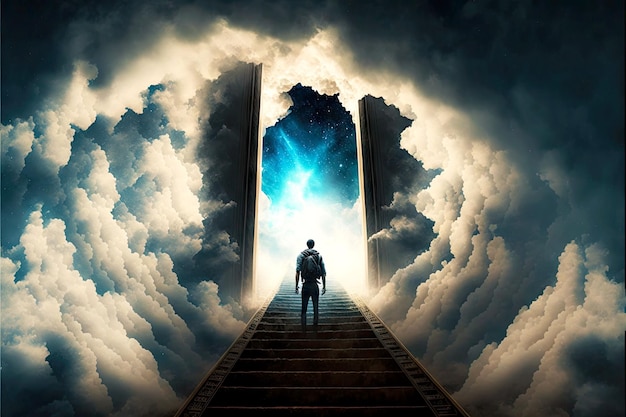 World of future is person who came to portal on stairway to heaven