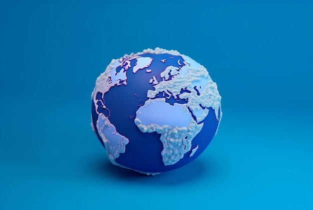 World globe earth map isolated on blue generative ai