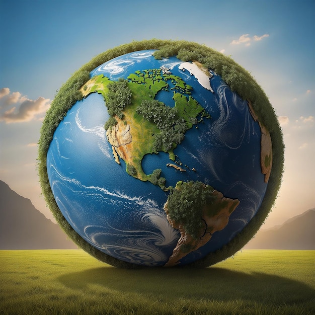 a world globe with the earth and the earth in the background