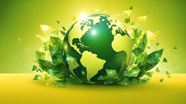 a world globe with a green background and a green background