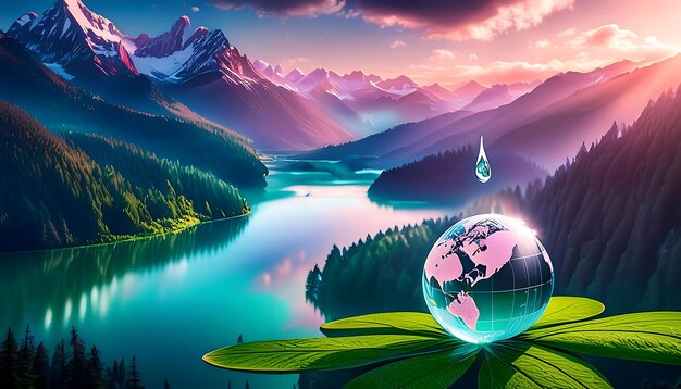 a world globe with a world in the middle of it