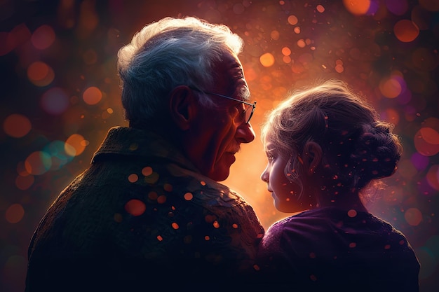World Grandparents Day Old age Caregiving sweethearts and relatives helplessness affection and care for the older generation native peoplefavourite person grandpa grandma