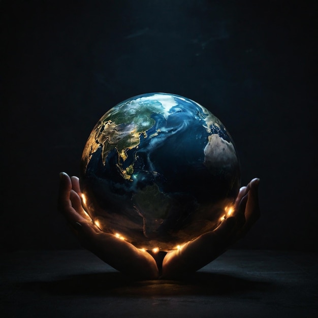 a world in the hands of someone holding a globe with the world on it