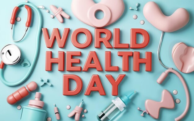 Photo world health day 3d template background