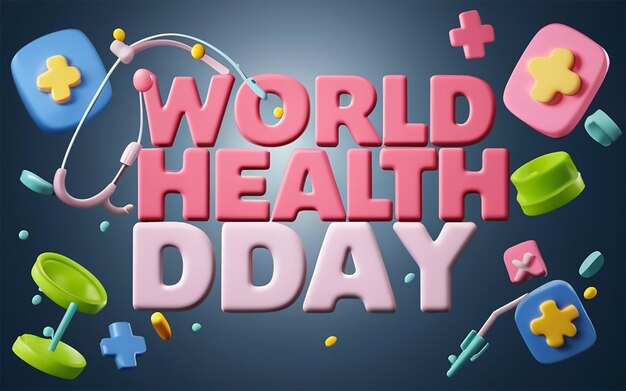 Photo world health day 3d template background