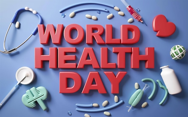 world health day 3d template background