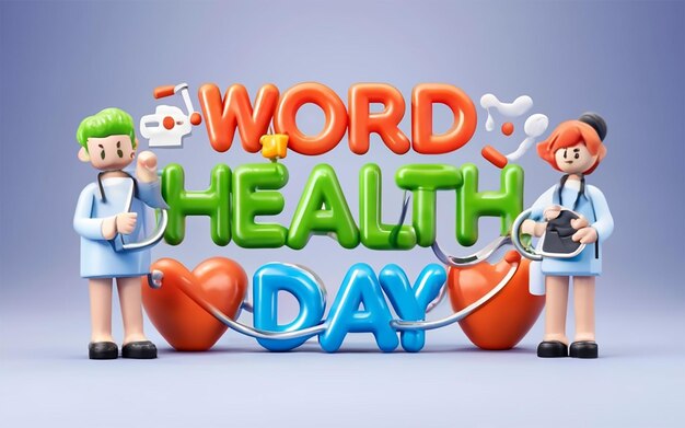 world health day 3d template background