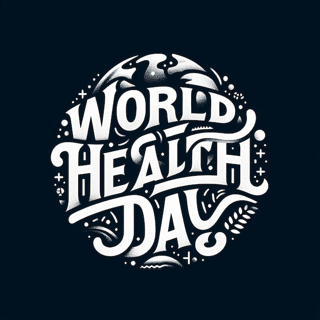 World health day calligraphy on earth