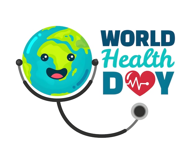 World Health Day Celebration with Earth and Stethoscope