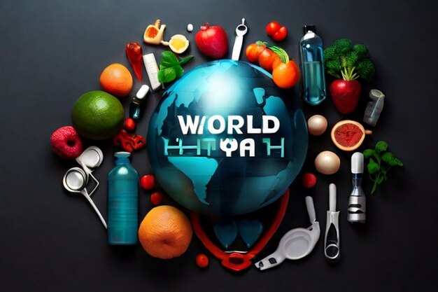 Foto sfondo scuro della giornata mondiale della salute