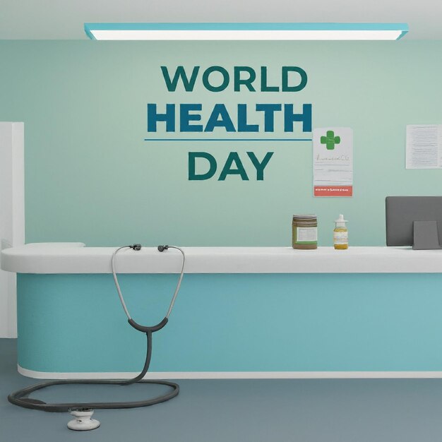 사진 세계 보건 의 날 에 대한 평면 일러스트레이션