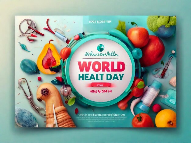 Photo world health day global health awareness day celebrated every year on 7th april vector illustrati