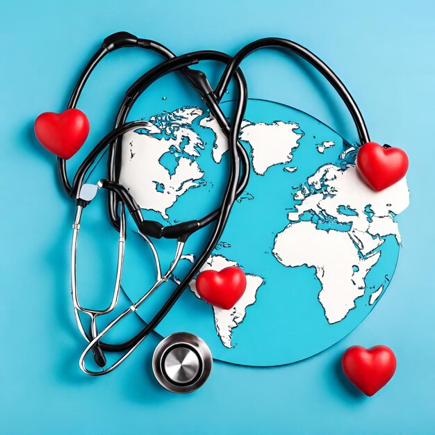 world Health Day sthethoscope and heart