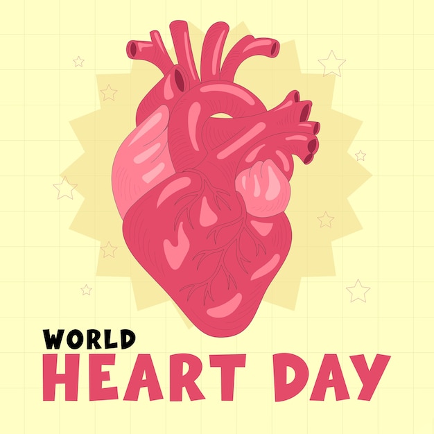World heart day collage design