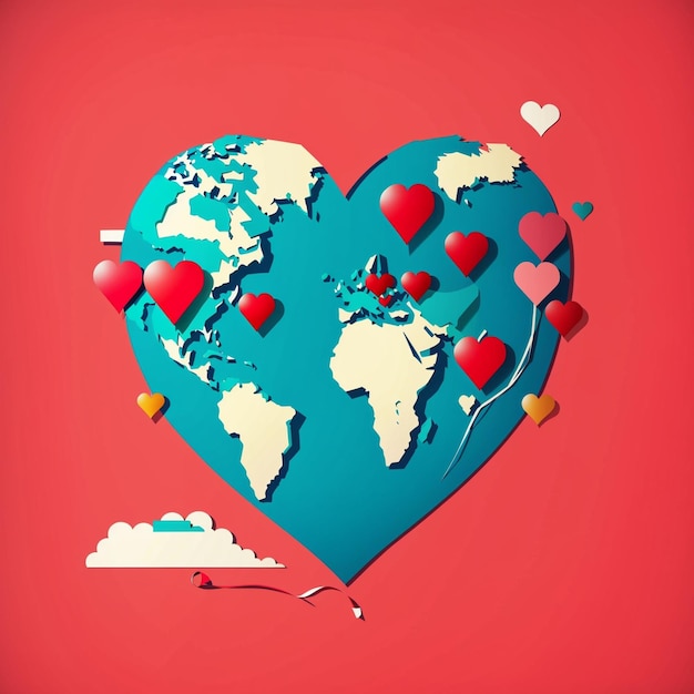 세계 심장 날 디자인 고품질 사진 Ai Generative