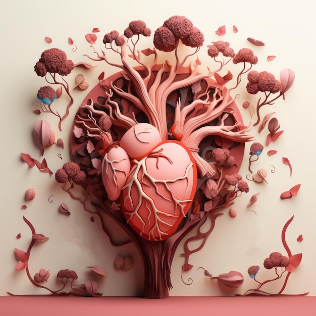 World Heart Day Human Heart Beat Flat illustration