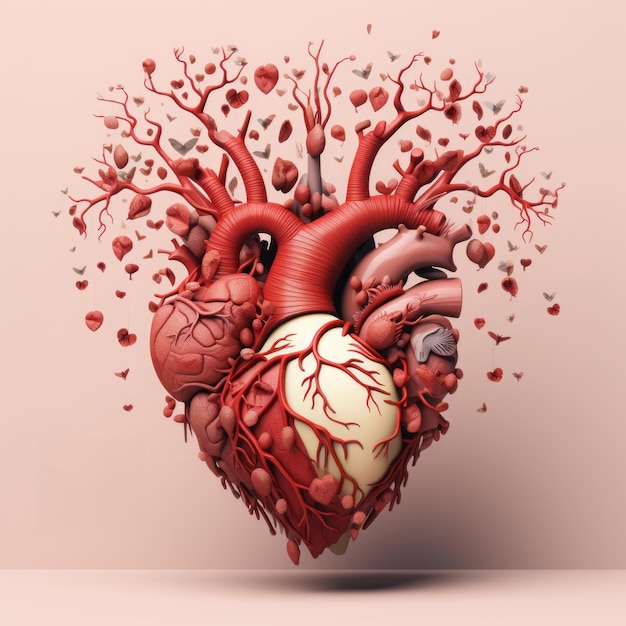 World Heart Day Human Heart Beat Flat illustration