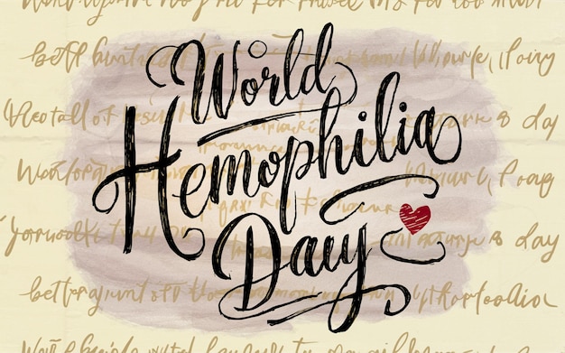 World Hemophilia Day handwritten lettering