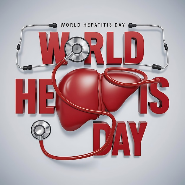 World hepatitis day poster paper cut 3d red liver icon Vector illustration