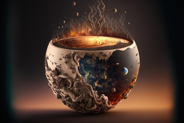 A world inside a coffee cup