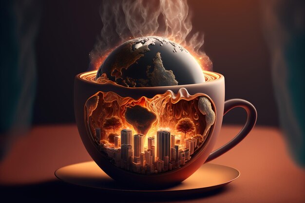 A world inside a coffee cup