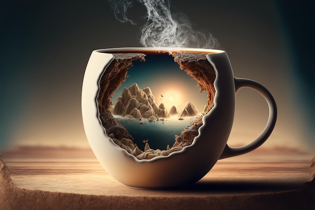 A world inside a coffee cup