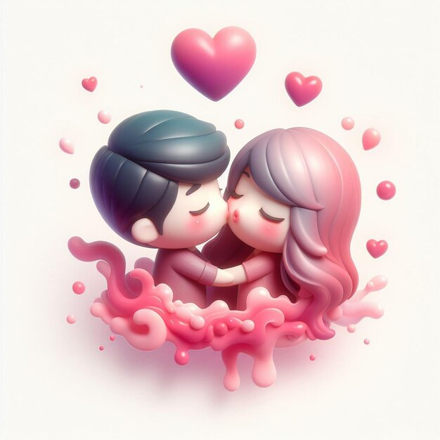 world kissing day cute couple hug and kiss