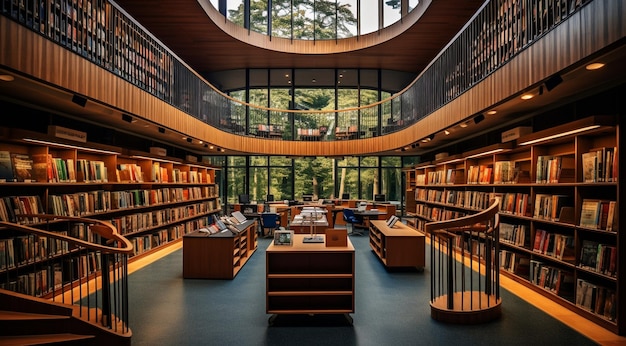 写真 世界最大の図書館 図書館の背景 現代的なデザインの図書館 より多くの本が図書館に収蔵されています