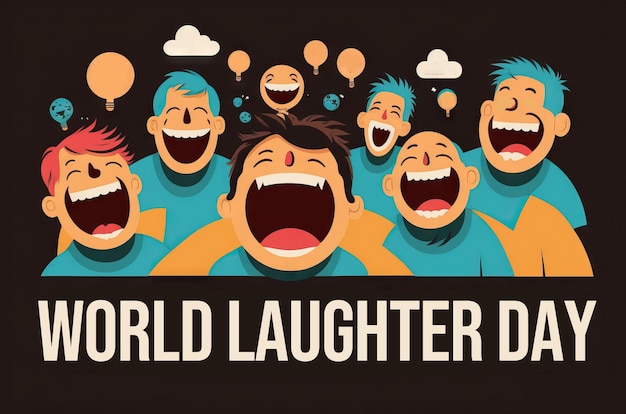 World laughter day graphic illustration background