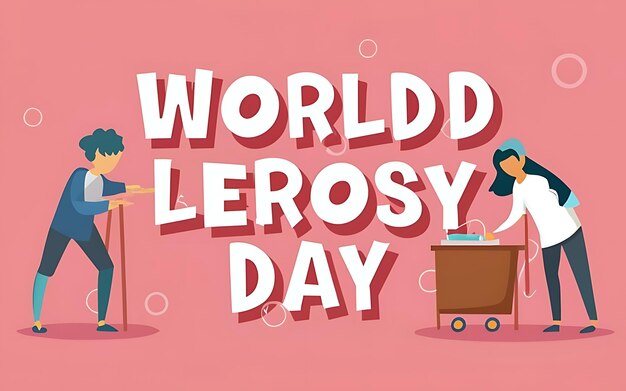 World Leprosy Day with clipart typography illustration